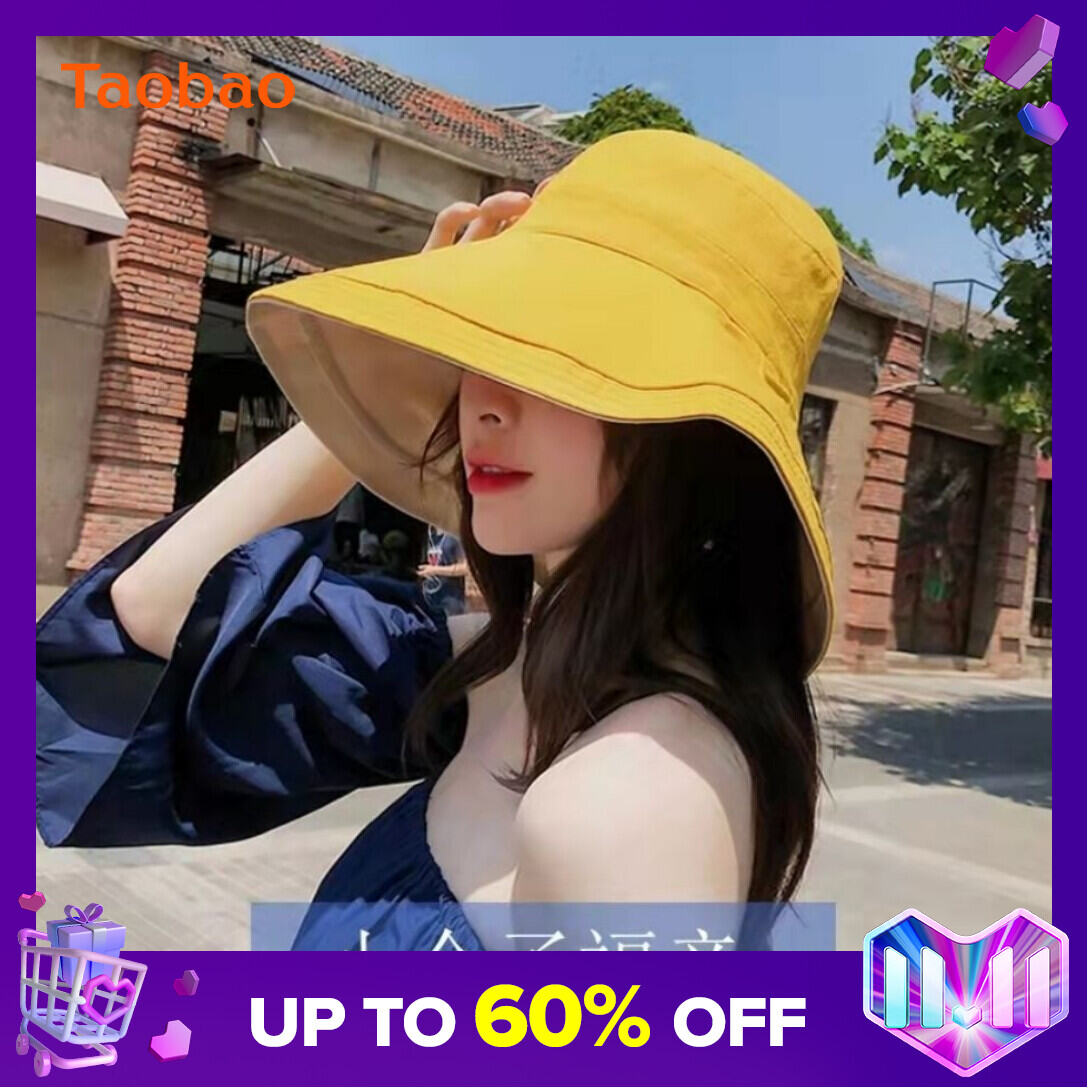 Small Head Circumference Autumn and Spring Practical Big Brim Double-sided Hat Female Versatile Travel Sun Protection UV Sun Hat Fisherman Hat
