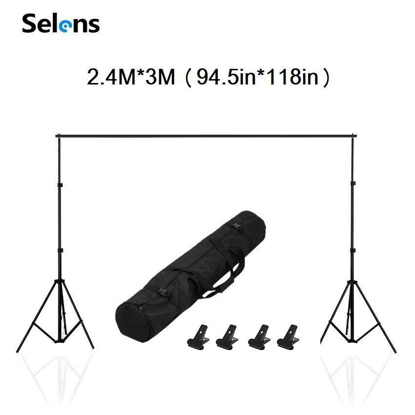 Selens Photo Backdrop Stand Background Stand Backdrop Support System Stand Kit Adjustable Muslin photography Holder light stand For Photography Studio Equipment With Cross Bar Carrying Bag