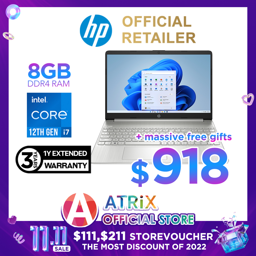 【12th Gen|MS Office|Ext. WTY】HP Laptop 15s-fq5035TU/15s-fq5036TU | 15.6inch HD Micro-Edge BrightView | Intel® Core™ i7-1255U | Intel Iris Xe Graphics | 8/16GB DDR4-3200 RAM | 512GB PCIe SSD | Win11 Ho