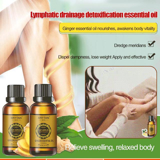 Usmartt Lymphatic drainage detoxification essential oil Ginger Essential Oil Aromatherapy Body Massage