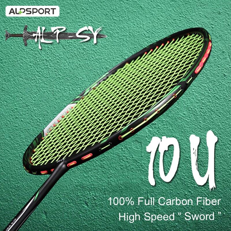 ALP SY Full Carbon Fiber All-round Ultra-light 10U Badminton Rackets Free Shipping Li Ning Tennis Stringing Machine