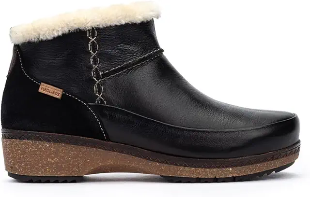 PIKOLINOS womens Pikolinos Flat Ankle Boots Leather Granada for Woman Color Black