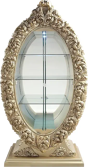 Acme Furniture Acme Seville Curio, Gold Finish Cabinet