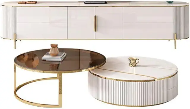 Metal Small Coffee Table Marble Slate Table Top Living Room Center Table Home Furniture Hall Home